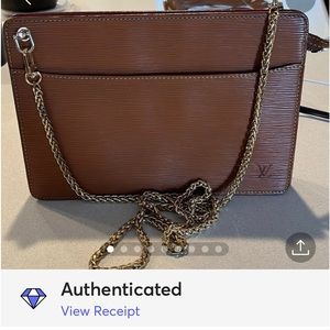 Louis Vuitton epi leather clutch turned crossbody.